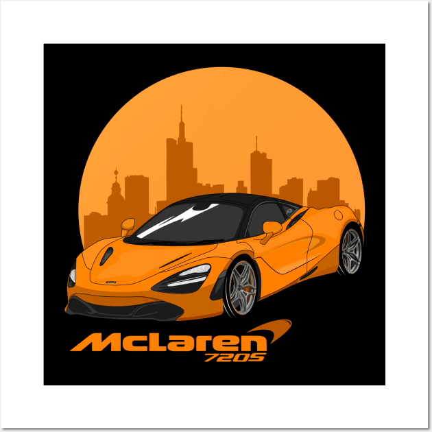 McLaren 720s Orange Wall Art by zevalia